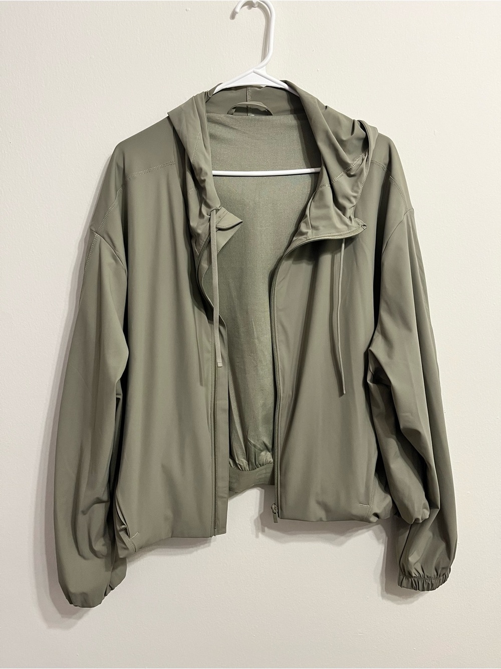 Fabletics Olive Green Hooded Cropped Jacket